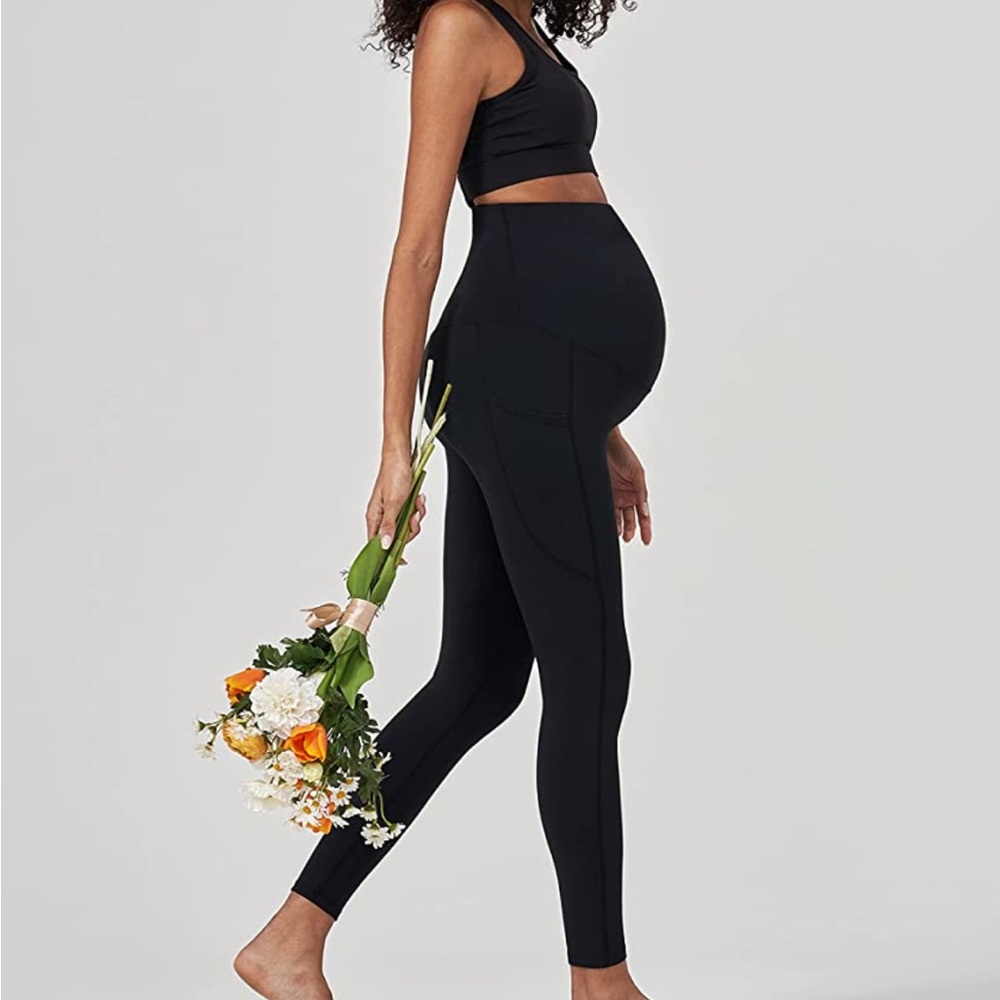 Two Buttery Soft Maternity Leggings with Pockets